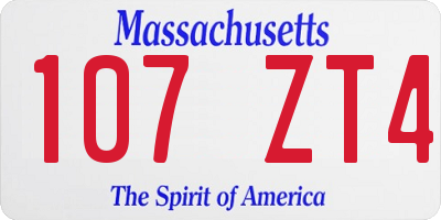 MA license plate 107ZT4