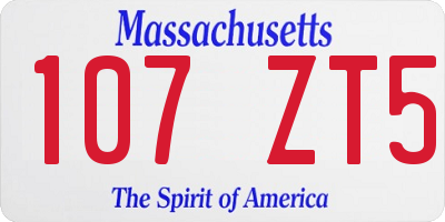 MA license plate 107ZT5