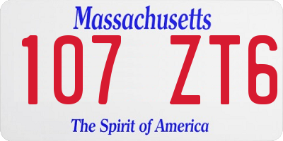 MA license plate 107ZT6