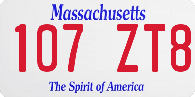 MA license plate 107ZT8