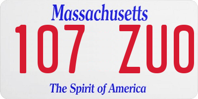 MA license plate 107ZU0