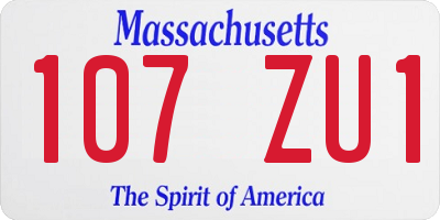 MA license plate 107ZU1