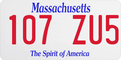 MA license plate 107ZU5