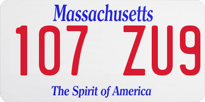 MA license plate 107ZU9