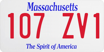 MA license plate 107ZV1