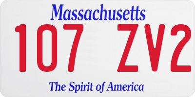 MA license plate 107ZV2