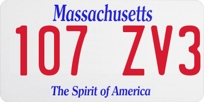 MA license plate 107ZV3