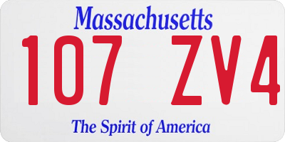 MA license plate 107ZV4