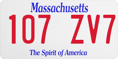 MA license plate 107ZV7