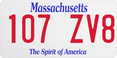 MA license plate 107ZV8