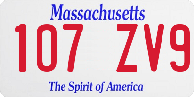 MA license plate 107ZV9