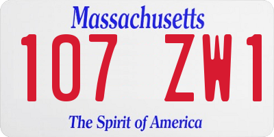 MA license plate 107ZW1