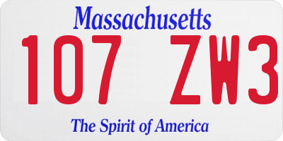 MA license plate 107ZW3