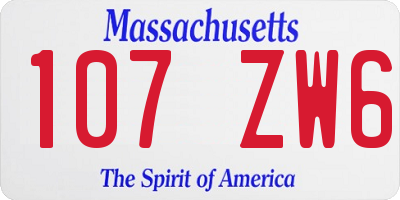 MA license plate 107ZW6
