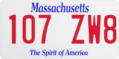 MA license plate 107ZW8