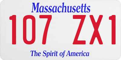 MA license plate 107ZX1