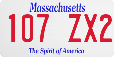 MA license plate 107ZX2