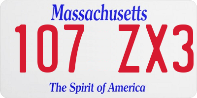MA license plate 107ZX3