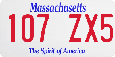 MA license plate 107ZX5