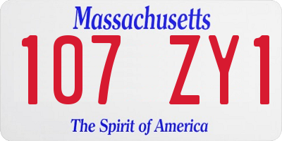 MA license plate 107ZY1