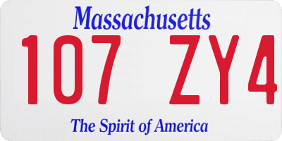 MA license plate 107ZY4
