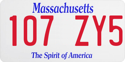 MA license plate 107ZY5