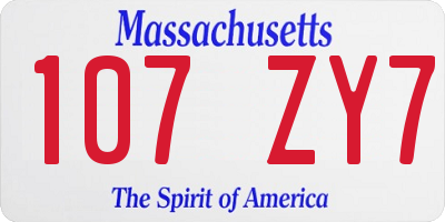 MA license plate 107ZY7