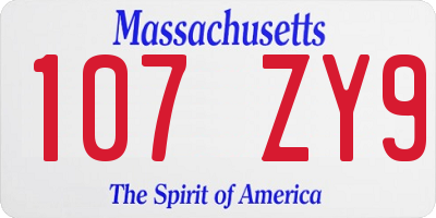 MA license plate 107ZY9