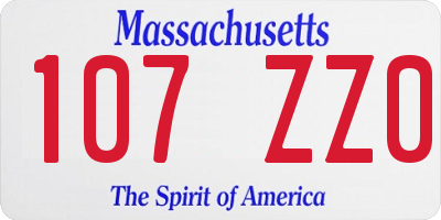 MA license plate 107ZZ0