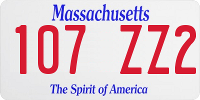 MA license plate 107ZZ2