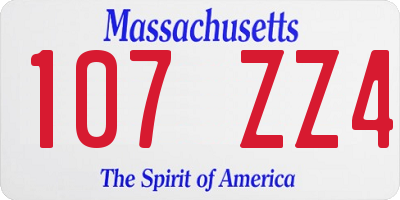 MA license plate 107ZZ4