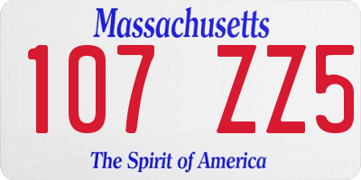 MA license plate 107ZZ5