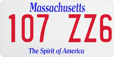 MA license plate 107ZZ6