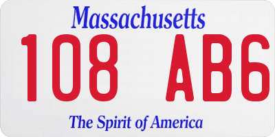 MA license plate 108AB6