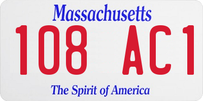 MA license plate 108AC1