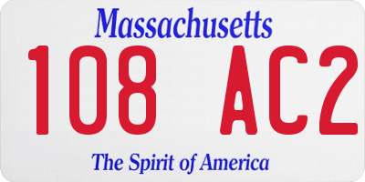MA license plate 108AC2