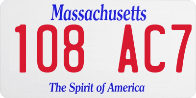 MA license plate 108AC7