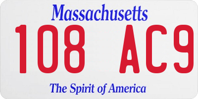 MA license plate 108AC9