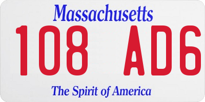 MA license plate 108AD6