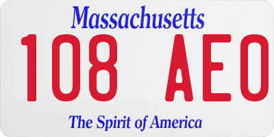 MA license plate 108AE0