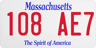 MA license plate 108AE7