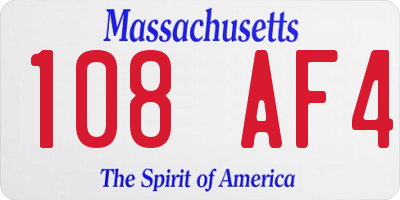 MA license plate 108AF4