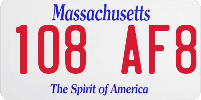 MA license plate 108AF8