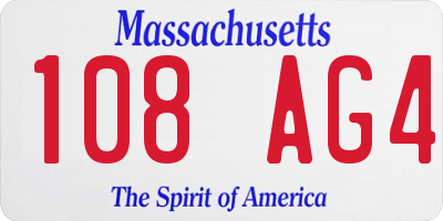 MA license plate 108AG4