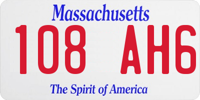 MA license plate 108AH6