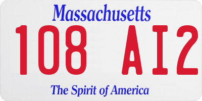 MA license plate 108AI2