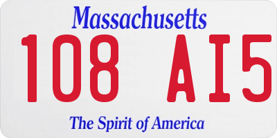 MA license plate 108AI5
