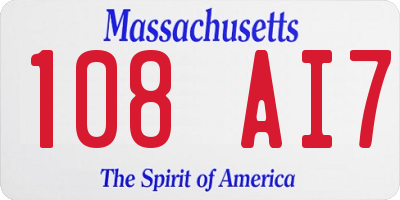 MA license plate 108AI7