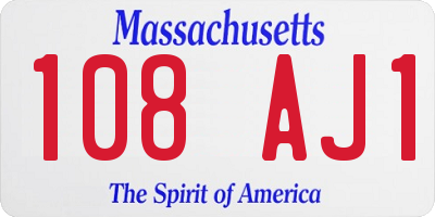 MA license plate 108AJ1