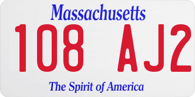 MA license plate 108AJ2